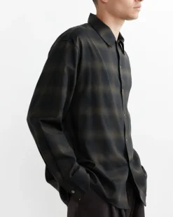 Ray Shirt in Black/Chocolate Brown