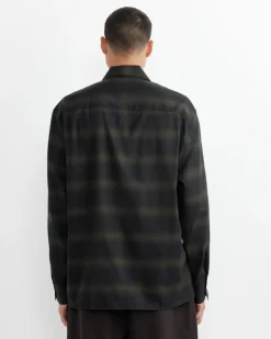 Ray Shirt in Black/Chocolate Brown