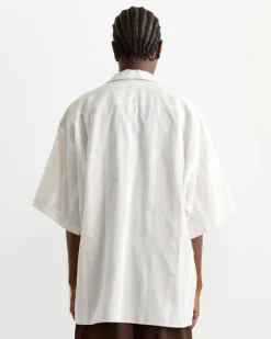 Re-Engineered Overshirt in Stripe Natural
