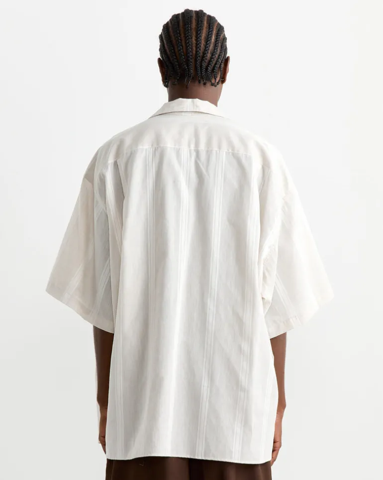 Re-Engineered Overshirt in Stripe Natural