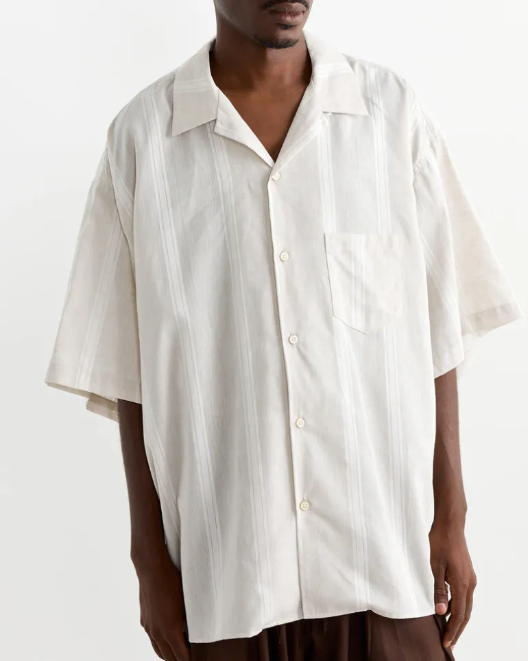 Re-Engineered Overshirt in Stripe Natural