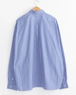 Regular Wide High Count Shirt in Blue Stripe