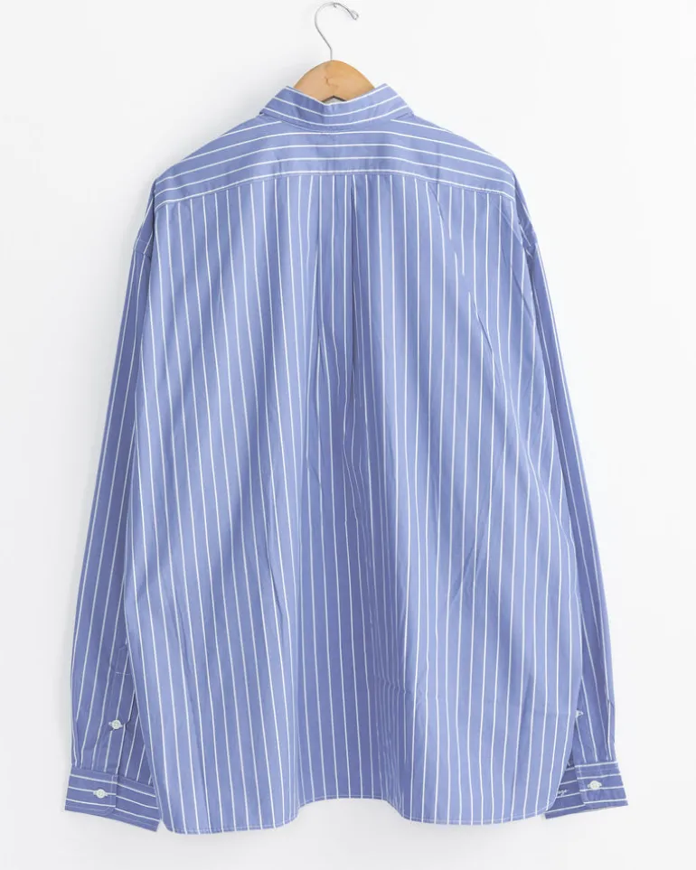 Regular Wide High Count Shirt in Blue Stripe
