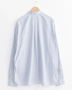 Regular Wide High Count Shirt in White Stripe