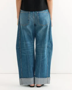 Relaxed Cuffed Lasso in Vista Blue