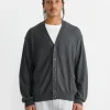 Relaxed Twisted Cardigan in Carbon