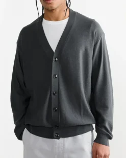 Relaxed Twisted Cardigan in Carbon