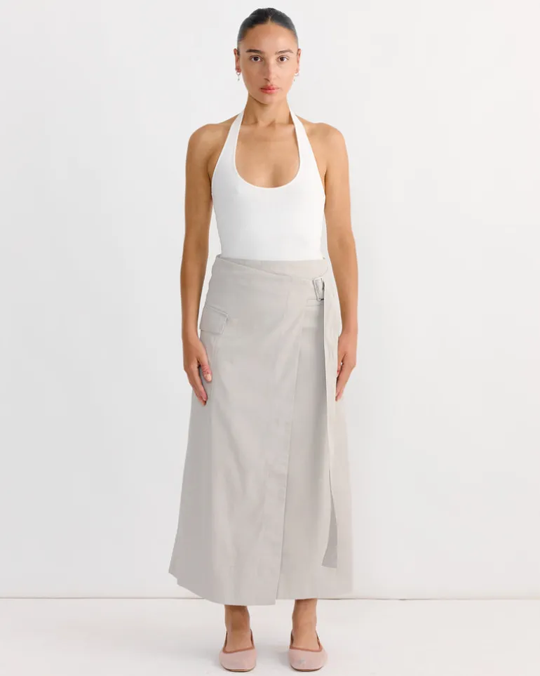 Rib Halter Top in White