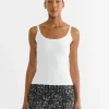 Ribbed Knit Tank in White