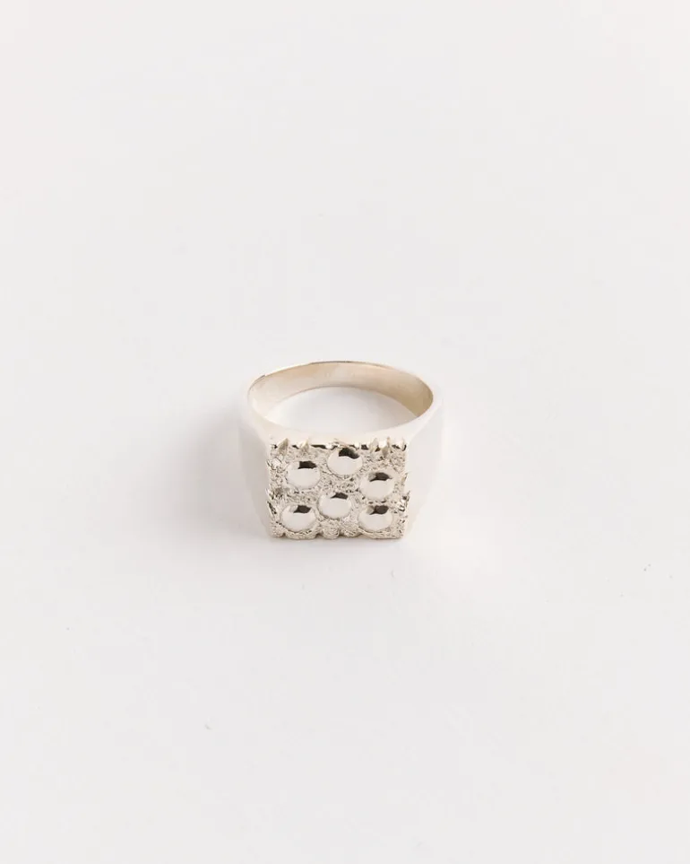 Rose Garden Signet Impression in Silver