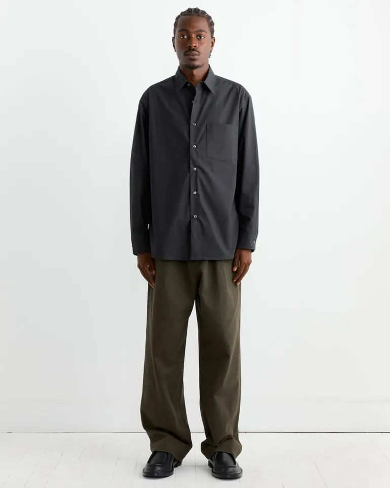 Routine Shirt in Organic Poplin Black