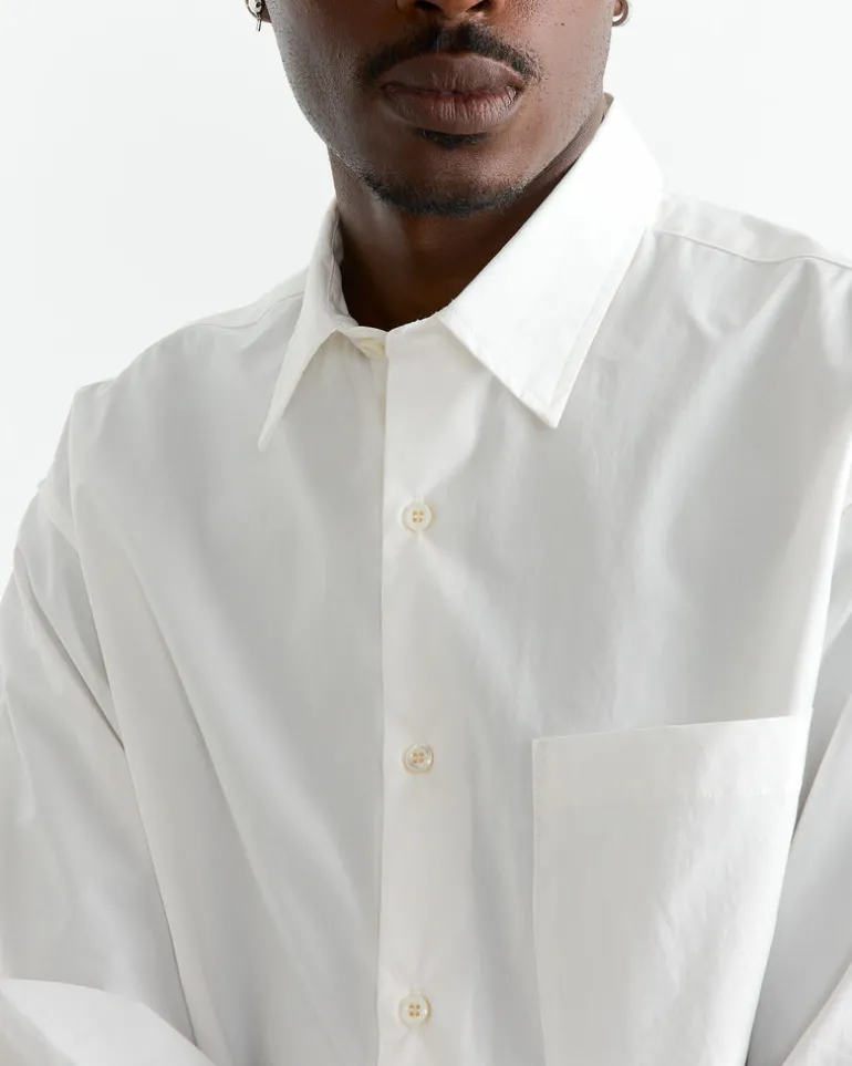 Routine Shirt in Organic Poplin White