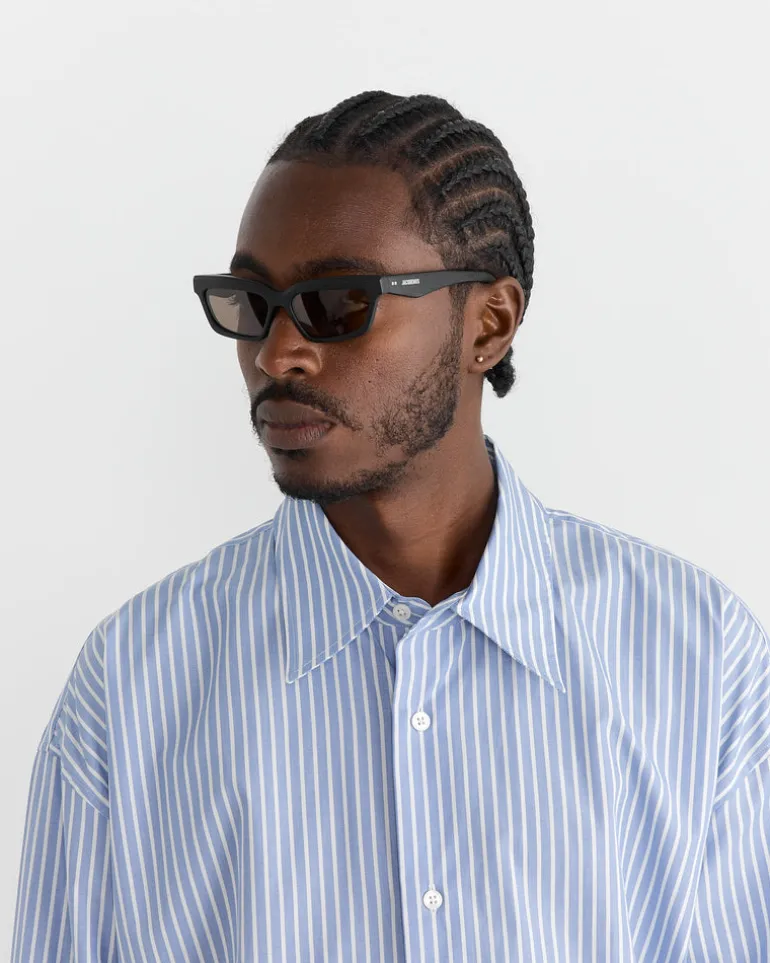 Salon Sunglasses in Matt Black/Silver/Grey