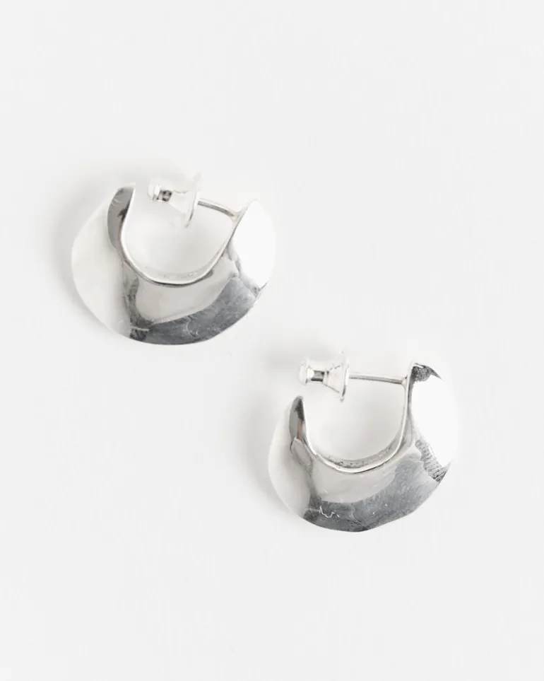 Saucer Hoops in Sterling Silver