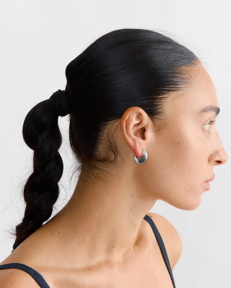 Saucer Hoops in Sterling Silver
