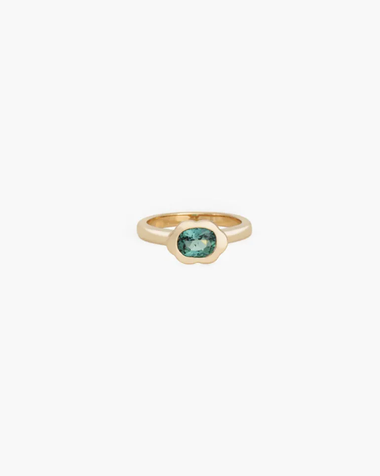 Scallop Ring in 14K / Tourmaline