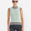 Scuba Knit Top in Green Beige