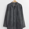 Sheep Suede Jacket in Blue Grey