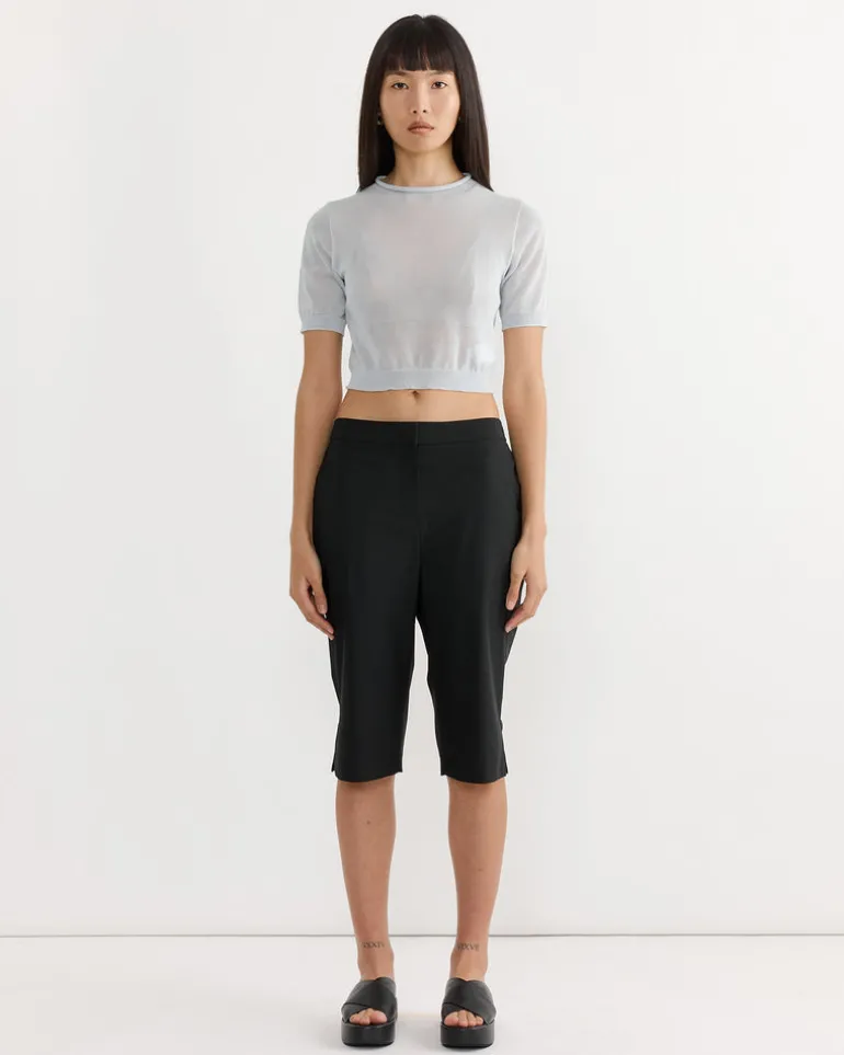 Sheer Cropped Knit in Blue