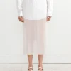 Sheer Maxi Pencil Skirt in White