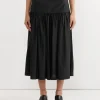 Shirring Culotte Pant in Black