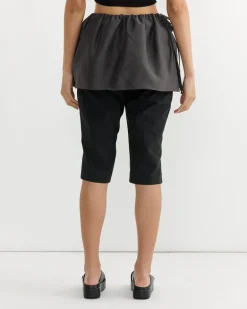 Shirring Organza Belt Skirt in Charcoal