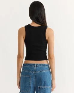 Shrunken Poppy Tank in Black