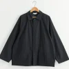 Silicone Coated Shirt Jacket in Ink Black