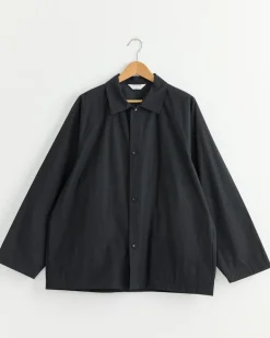 Silicone Coated Shirt Jacket in Ink Black