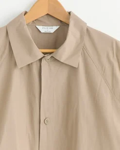 Silicone Coated Shirt Jacket in Mocha Beige