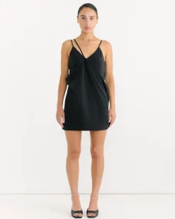 Silk Maxi Dress in Black