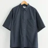 Silk Mixed Shirt in Charcoal