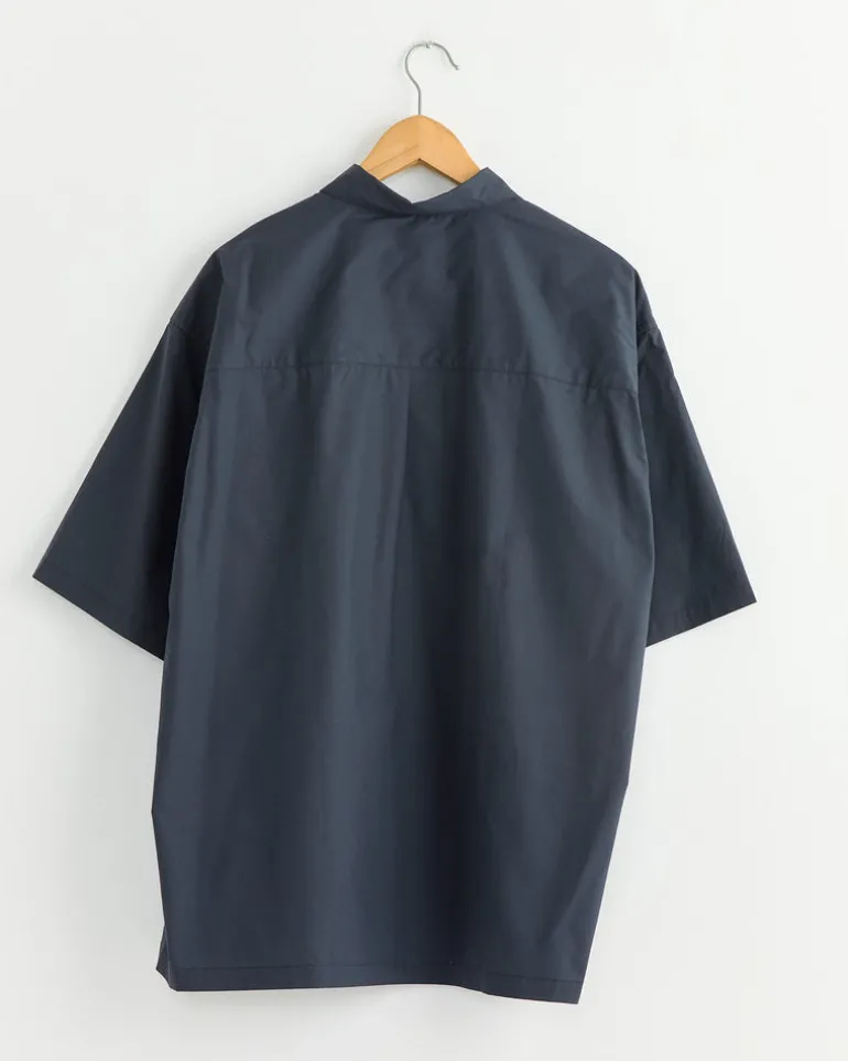 Silk Mixed Shirt in Charcoal