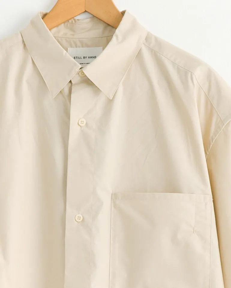 Silk Mixed Shirt in Light Beige