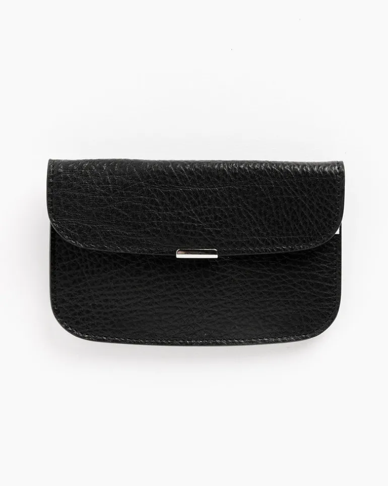 Soft Tab Card Holder Coin Purse in Black