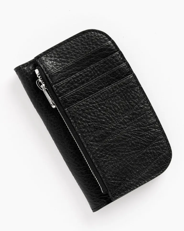 Soft Tab Card Holder Coin Purse in Black
