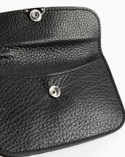 Soft Tab Card Holder Coin Purse in Black