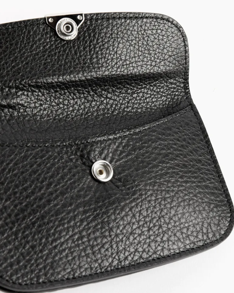 Soft Tab Card Holder Coin Purse in Black