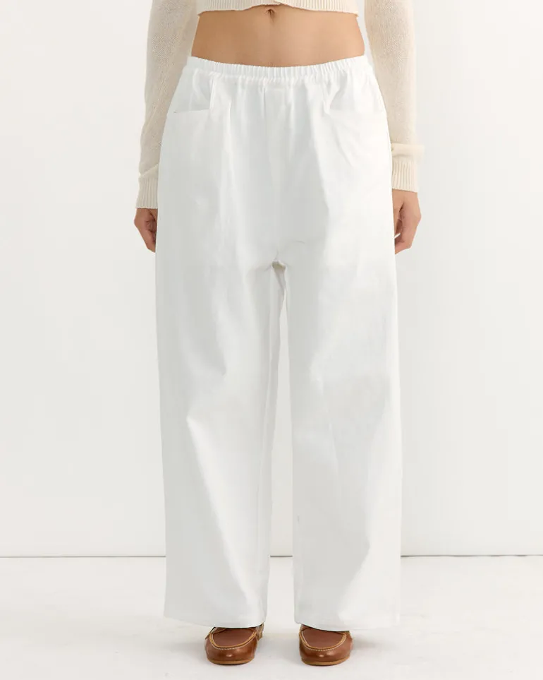 Square Pocket Pant in White