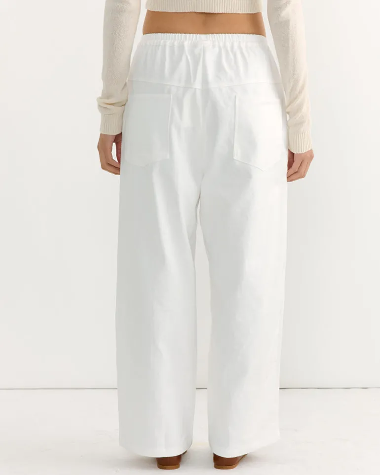 Square Pocket Pant in White