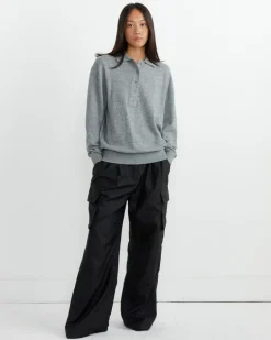 Stella Pleated Cargo Pant in Black