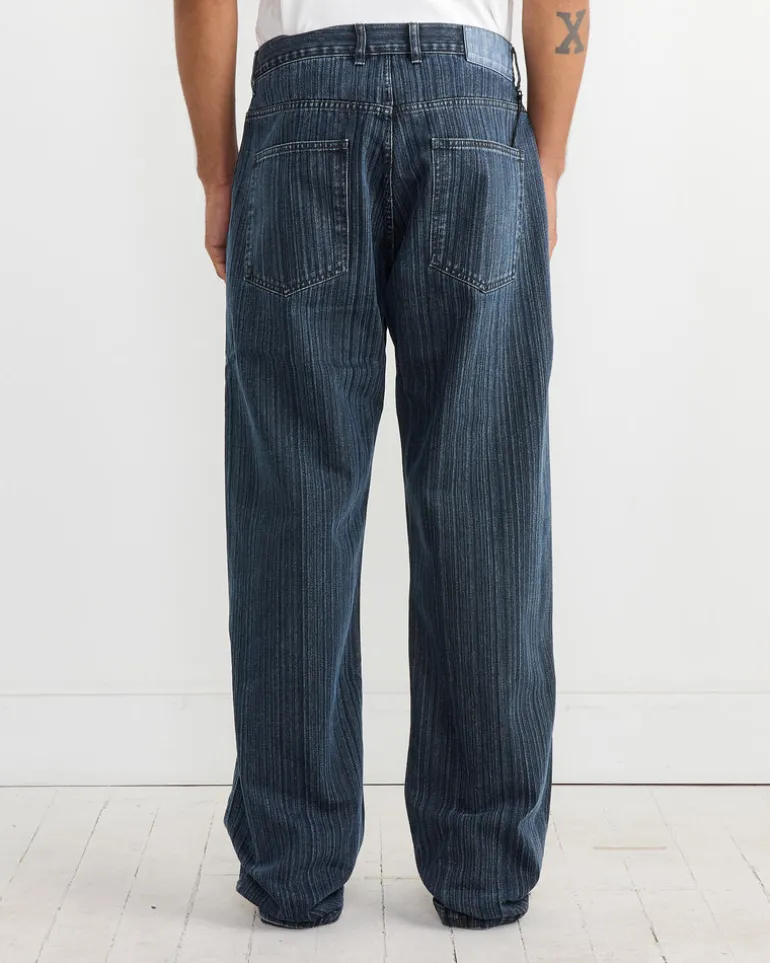 Straight Cut Jean in Blue Stripe