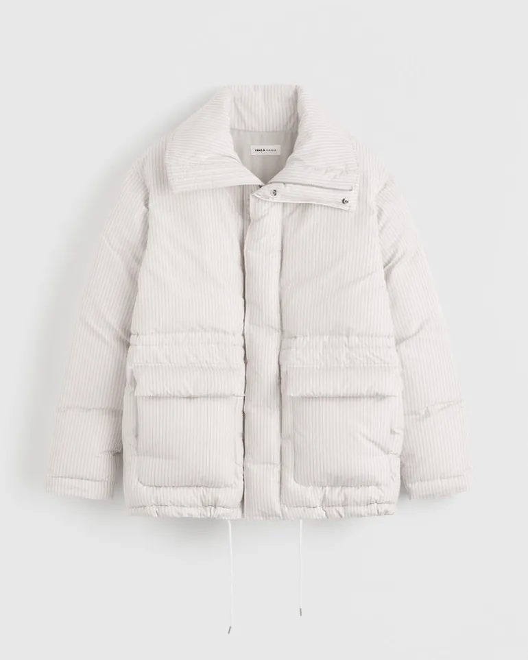 Stripe Down Jacket in Snow Stripes