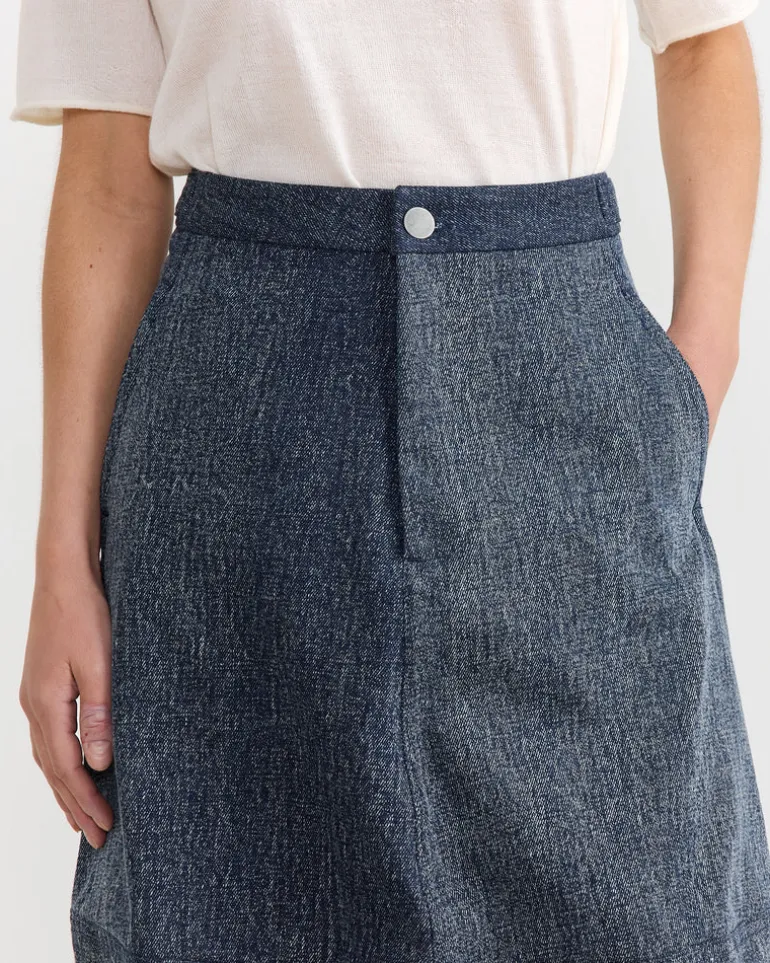 Structure Jean Skirt in Indigo
