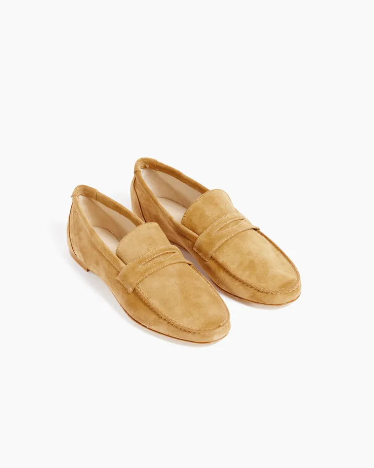 Suede Penny Loafer in Clove