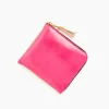 Super Fluo Half Zip Wallet in Pink/Yellow