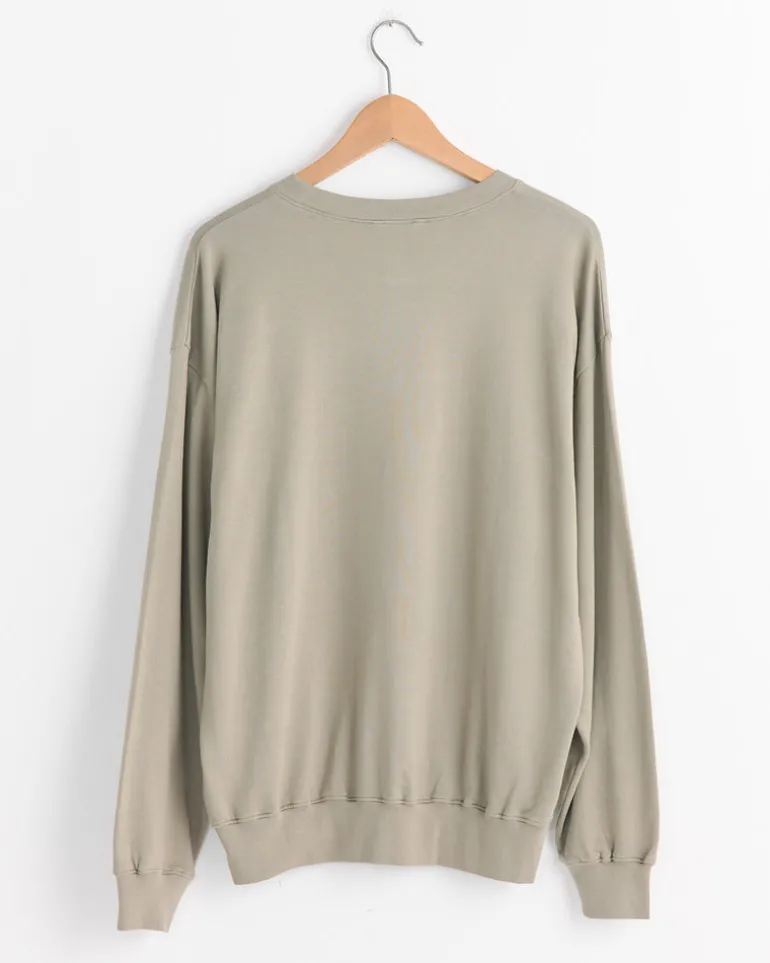 Super High Gauge Sweat Pullover in Khaki Grey