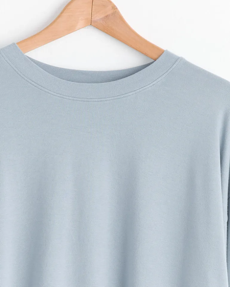 Super High Gauge Sweat Pullover in Blue Grey