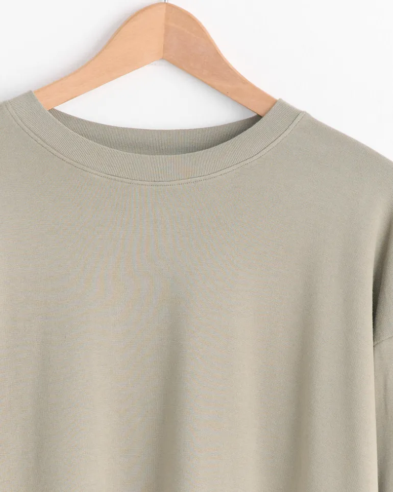 Super High Gauge Sweat Pullover in Khaki Grey