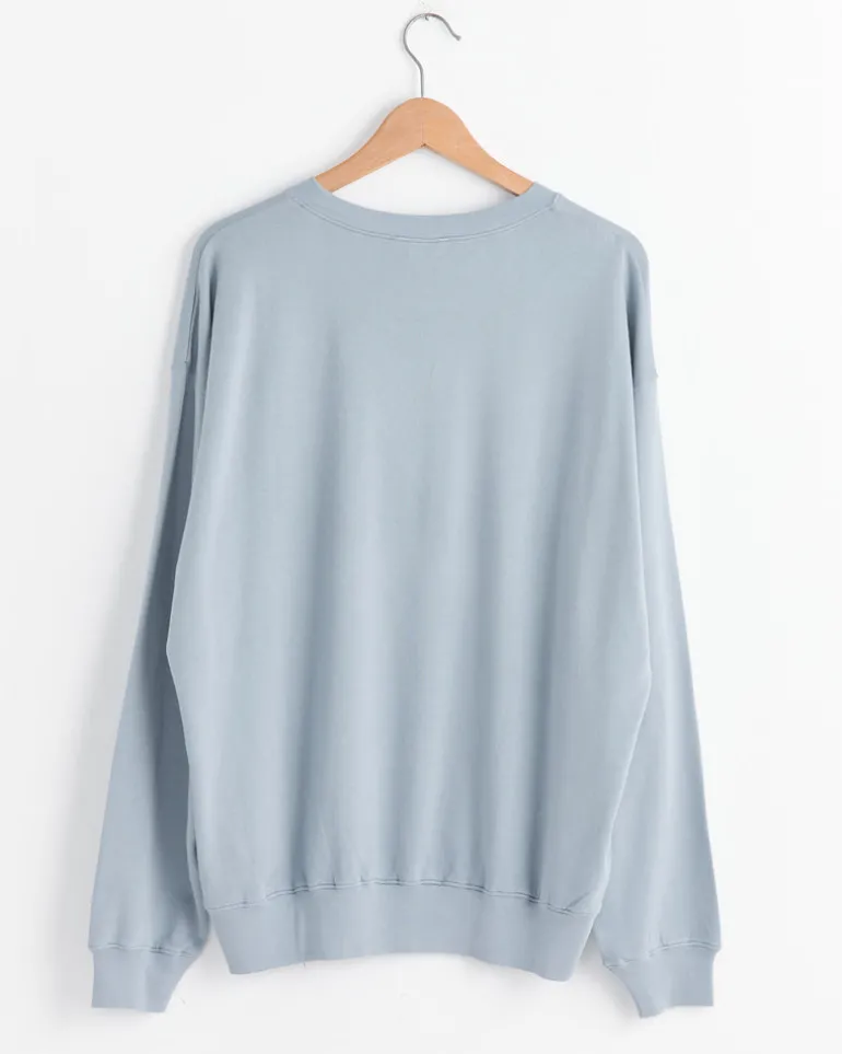 Super High Gauge Sweat Pullover in Blue Grey